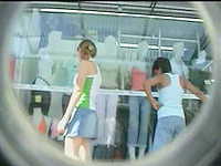The charming doll in a short short skirt got the hot tanga thong upskirt recorded in the mall so enjoy this view here